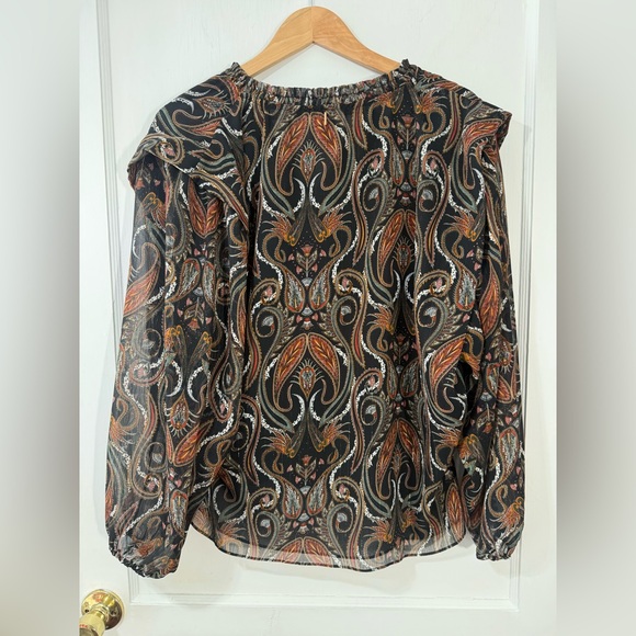 NET MISA LOS ANGELES
HELENA TOP - Paisley Print Blouse - Black and Brown - Picture 4 of 5